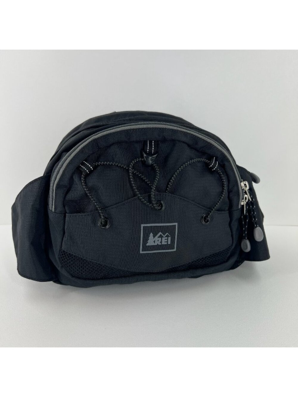 REI Full Lode Hiking Waist Pack Fanny Lumbar Bag OS Outdoor Trail Bungee Black